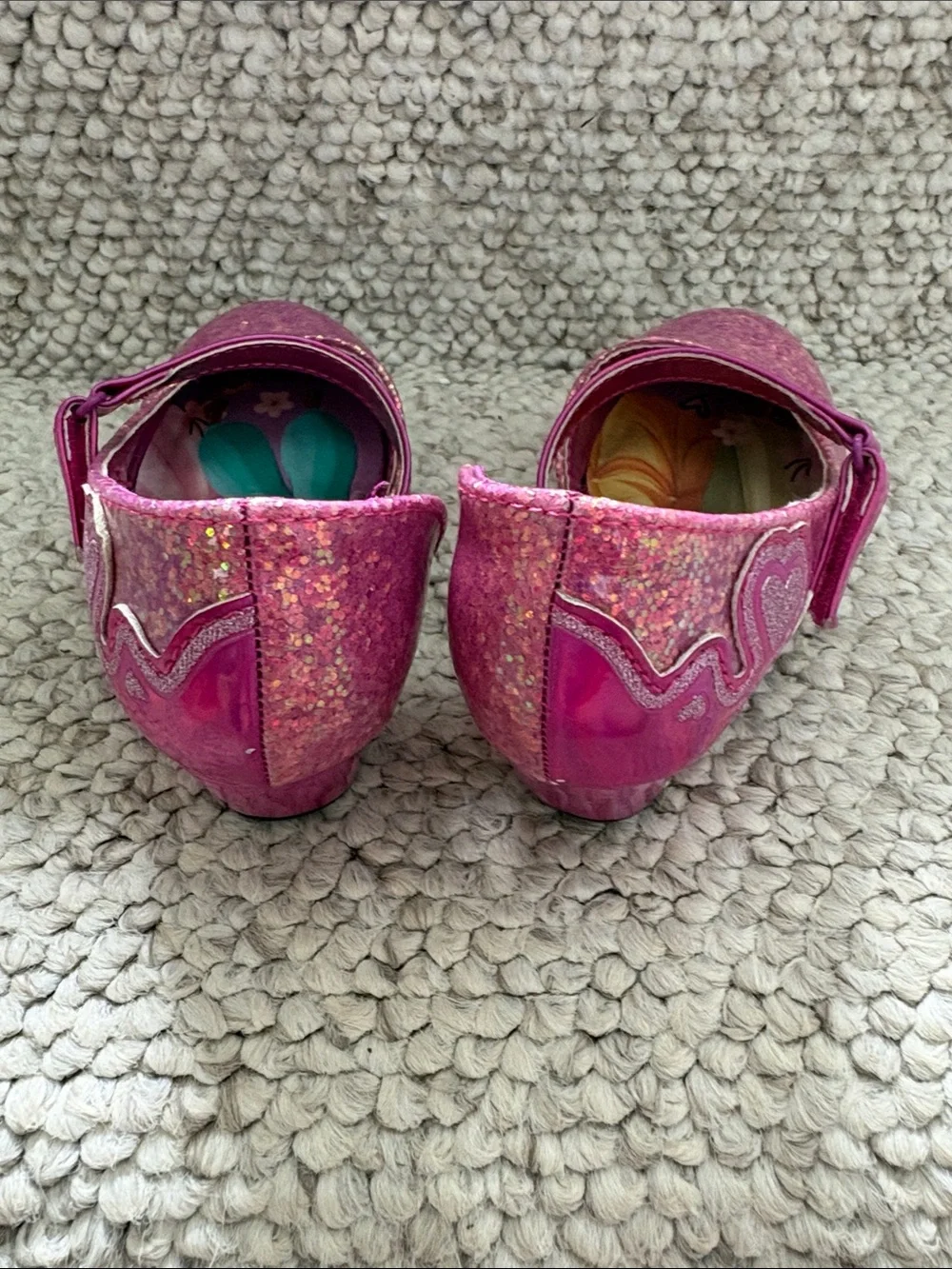 Girls' Pink Glitter Disney Princess Heel Shoes
